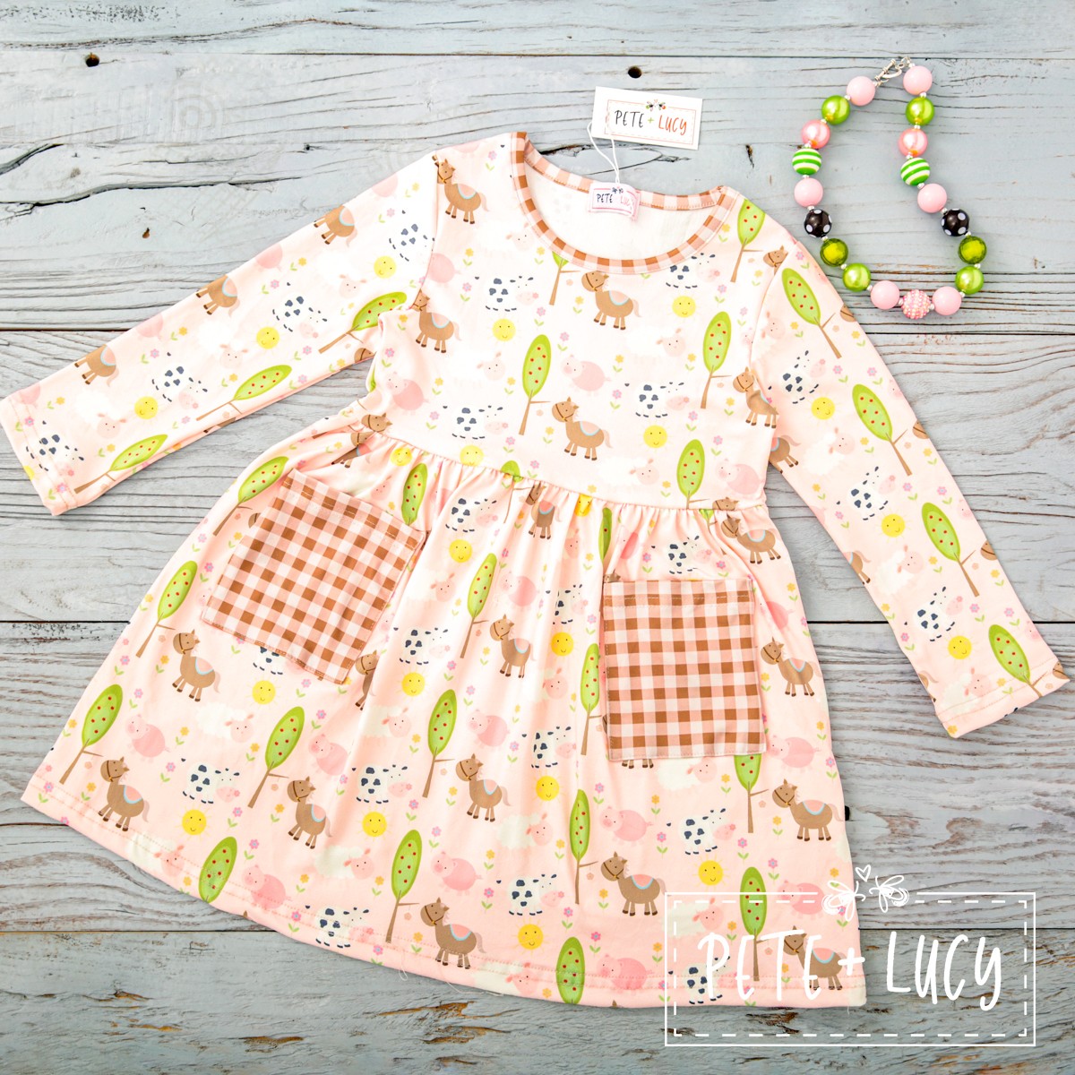 Fun on the Farm Long Sleeve Dress