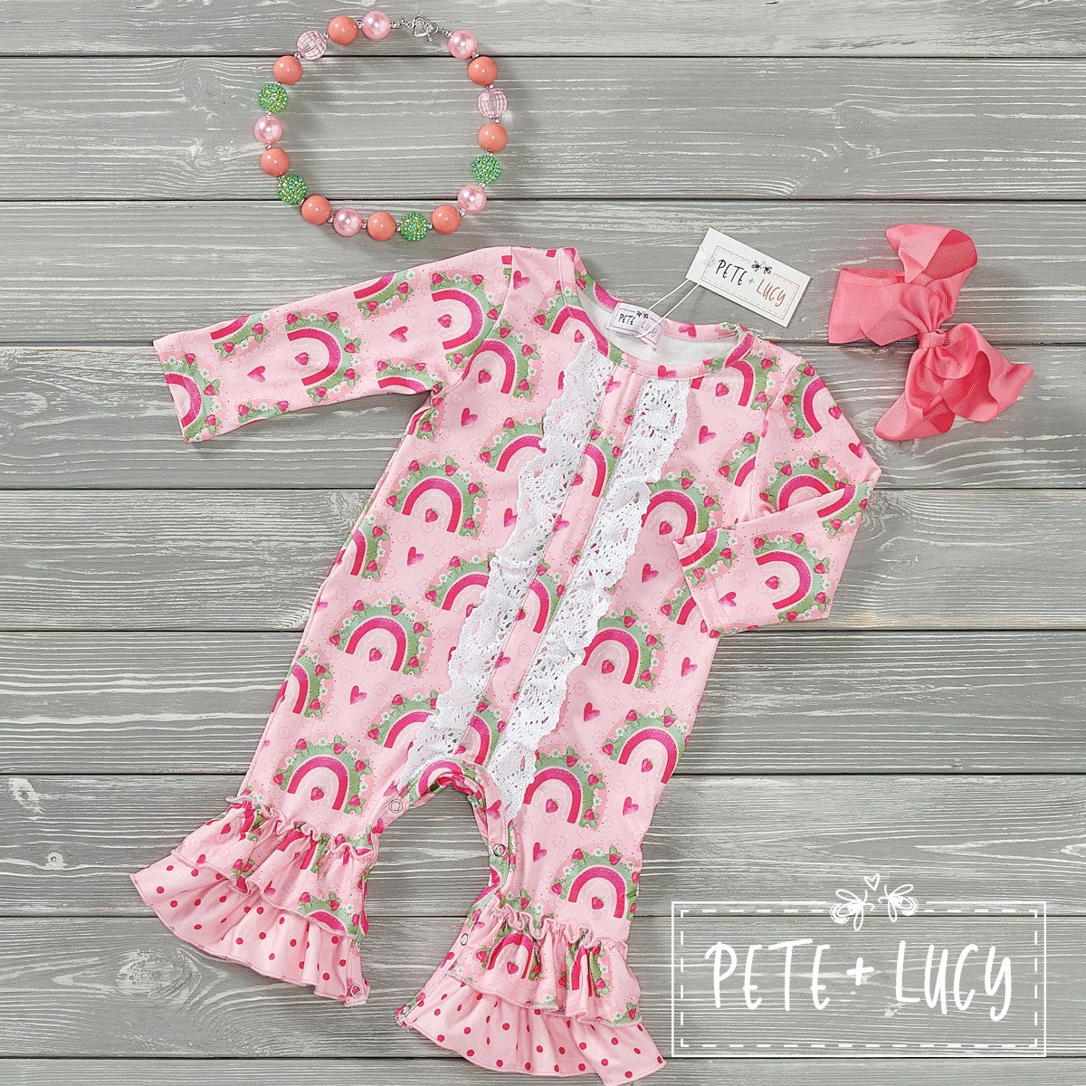 Strawberry Rainbows Romper