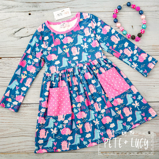 Fun with Dinos Long Sleeve Dress
