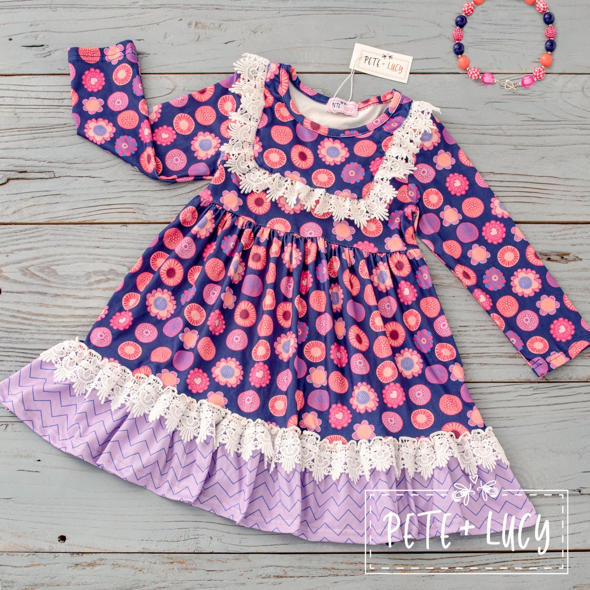 Folklore Flowers Long Sleeve Dress
