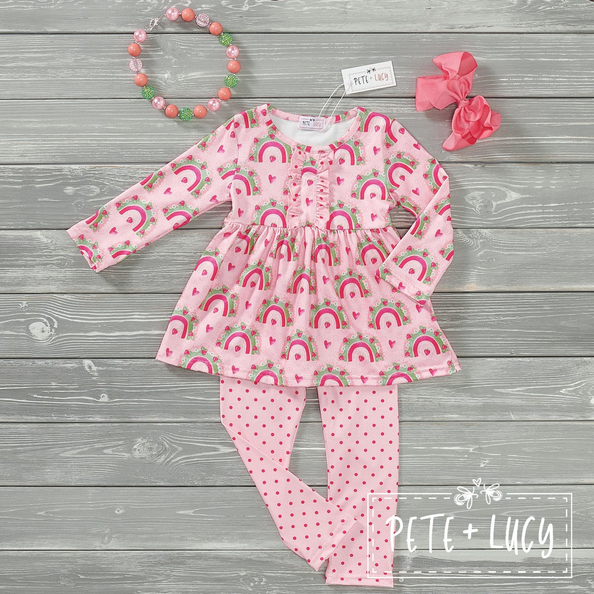 Strawberry Rainbows Pant Set