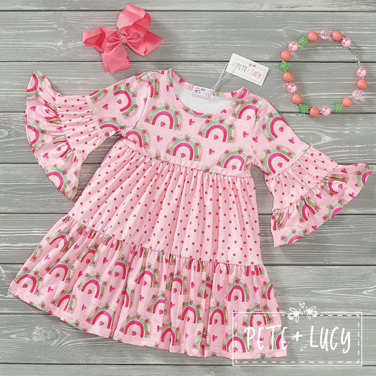 Strawberry Rainbows Long Sleeve Dress