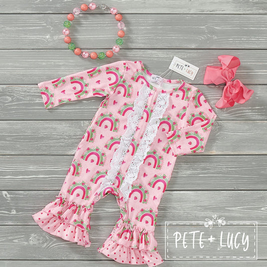 Strawberry Rainbows Romper