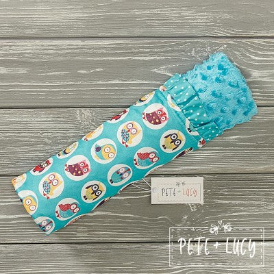 Vibrant Owl Minky Blanket Girl