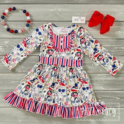 Glamour Stripe Long Sleeve Dress